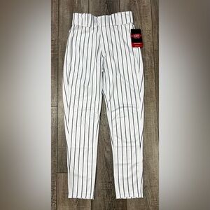 Rawlings Men's Jogger Fit White/Black Pinstripe Baseball Pants Size Small